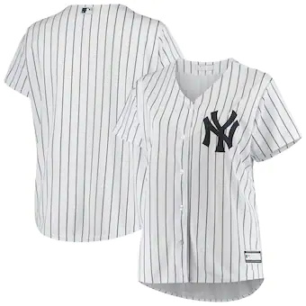 womens white new york yankees plus size sanitized replica t